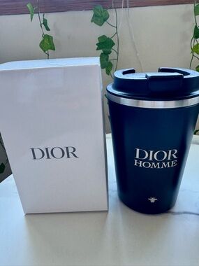 Dior Homme Navy and Silver Travel Tumbler! GWP!